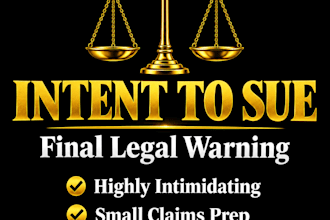 write a legal notice of intent to sue and demand letter