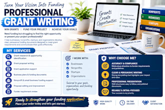 write winning grant proposals and grant applications for funding