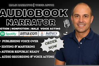 narrate memoir novel audiobook, character male voiceover, acx audiobook cover