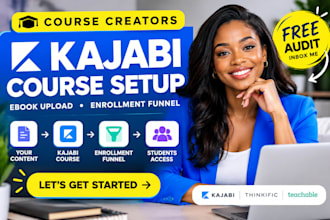 kajabi educational course setup, ebook course upload, student enrollment funnel
