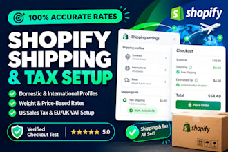 setup shopify shipping rates, shipping profile and tax domestic, international