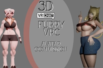 create custom vrc avatar furry protogen nsfw avatar vrchat for vr chat game
