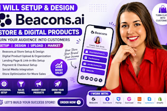 setup and design beacons ai digital product store and marketing