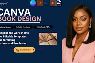 design or redesign canva ebook  journals, workbooks