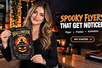 design a professional halloween flyer, invitation and poster in 24 hours