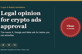 write a legal opinion for crypto ads approval on x, google or meta