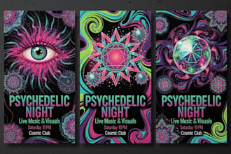 reate psychedelic event posters