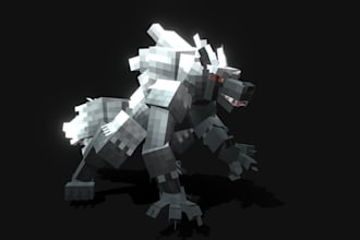 make custom figura model or minecraft 3d model, mobs and bosses in blockbench