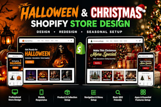 do halloween store design or christmas shopify store design