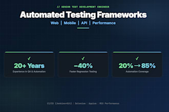 build automated testing frameworks for web, mobile, and API