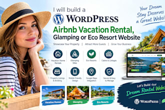build airrbnb single vacation home eco resort glamping wordpress rental website