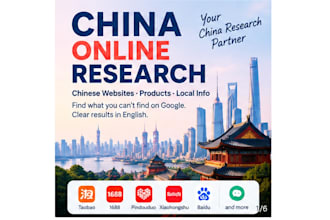 research chinese websites, products, prices and local information