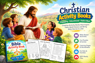 create christian activity books and bible activity books for KDP