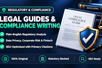 write well researched legal guides and compliance articles