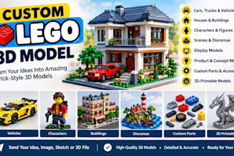 create custom brick and building block 3d models
