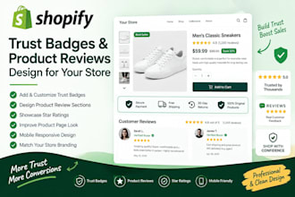 design shopify trust badges and product reviews
