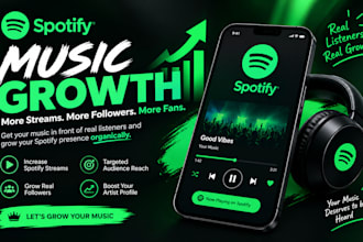 do professional spotify music promotion for organic  streams, followers growth