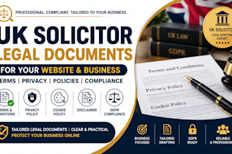be UK solicitor to draft website documents, terms and condition, privacy policy