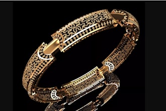 render 3d cad jewelry design, bracelet elegant modeling, 3d product printing