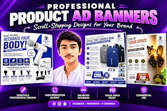 design a high converting product ad banner