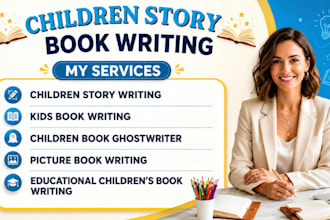 be your children story book writer in bedtime adventure and fantasy stories