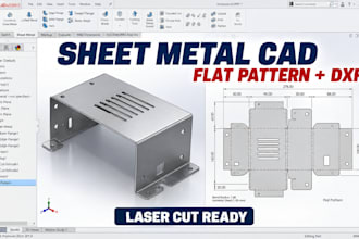 sheet metal flat pattern laser cutting dxf solidworks fusion360 fabrication cad