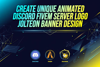 create unique animated discord fivem sever logo jolteon banner design