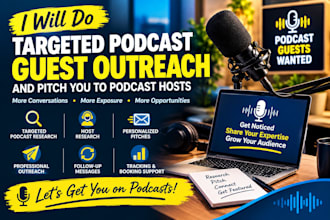 find relevant podcasts and build a targeted guest opportunity list