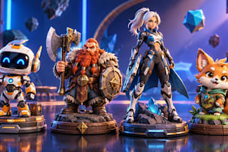 sculpt 3d action figures, collectible toys and characters for 3d print models