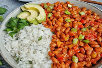 cook rice and bean