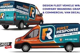 design fleet vehicle wraps, company branding graphics and commercial van decals