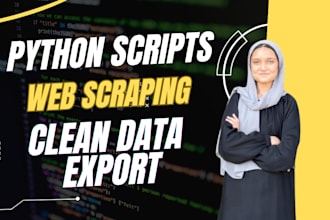 do python automation scripts, web scraping, bots, and data export