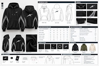do fashion tech pack designer streetwear activewear, hoodie shirt, clothing tech