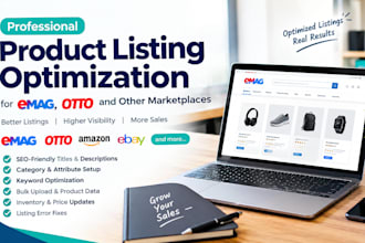 setup and optimize product listings for emag ,otto and other marketplace website