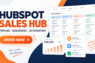 setup hubspot sales hub, sales pipeline, sequences and automation