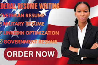 write a professional federal resume, cover letter and CV