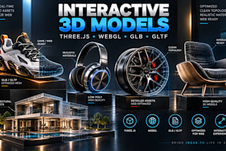 create 3d models for three js, webgl and interactive experiences