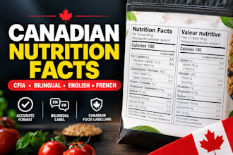 create a cfia compliant canadian bilingual nutrition facts label