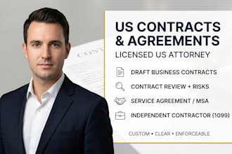 draft a custom US service agreement or master services agreement msa