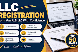do US llc registration, llc formation, ein and bio setup for US resident