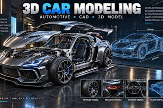 create 3d car models and automotive cad designs