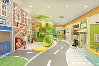 design 3d soft play center, indoor playground, kids play area, ball pit design