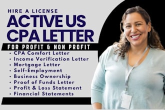 prepare a US license CPA letter for sba loan, business loan and line of credit