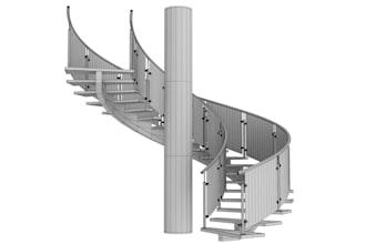 do 3d steel, wood, glass and spiral staircases, railing with 2d cad drawings
