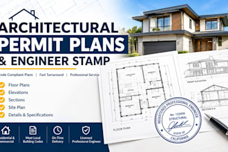 draw architectural permit plans and provide engineer stamp