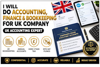do accounting, finance and bookkeeping for UK company