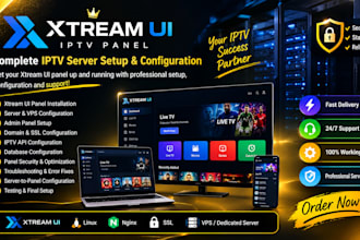 build xtreamuiadmin panel, iptv server setup, configuration