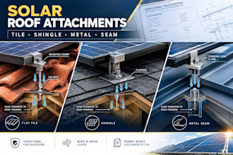 engineer solar attachments for tile, shingle, metal and standing seam roofs