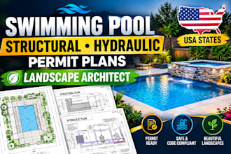 create swimming pool structural hydraulic permit plans landscape architect fl tn