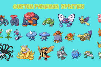 create custom pokémon fakemon trainer sprite and overworld sprites